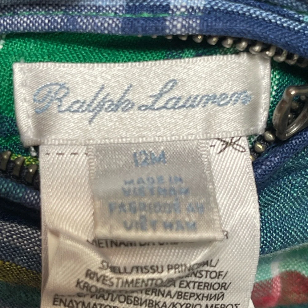 Ralph Lauren Plaid Reversible Coat Size 12M